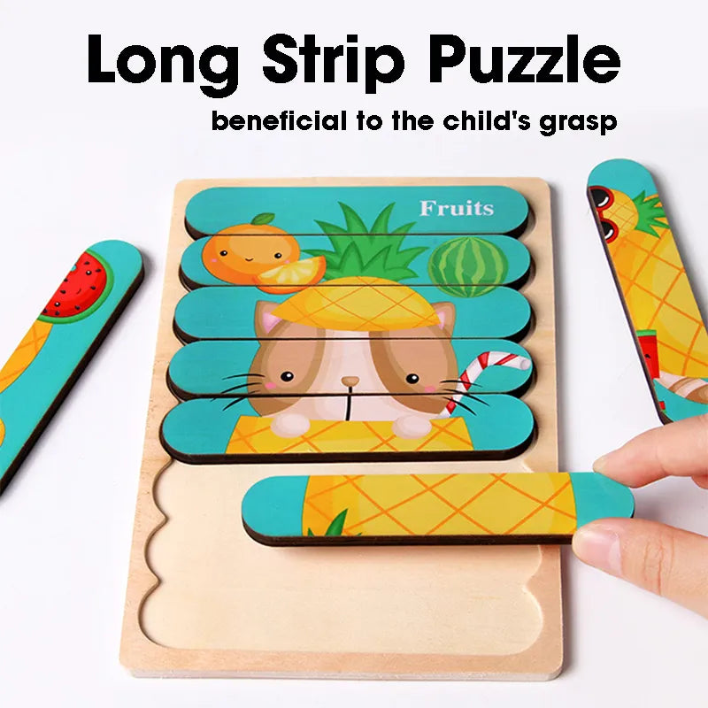 Montessori Double Sided Strip 3D Puzzle