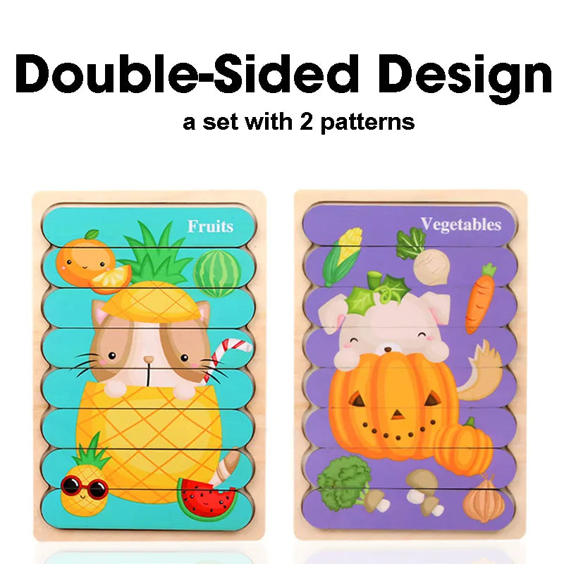 Montessori Double Sided Strip 3D Puzzle