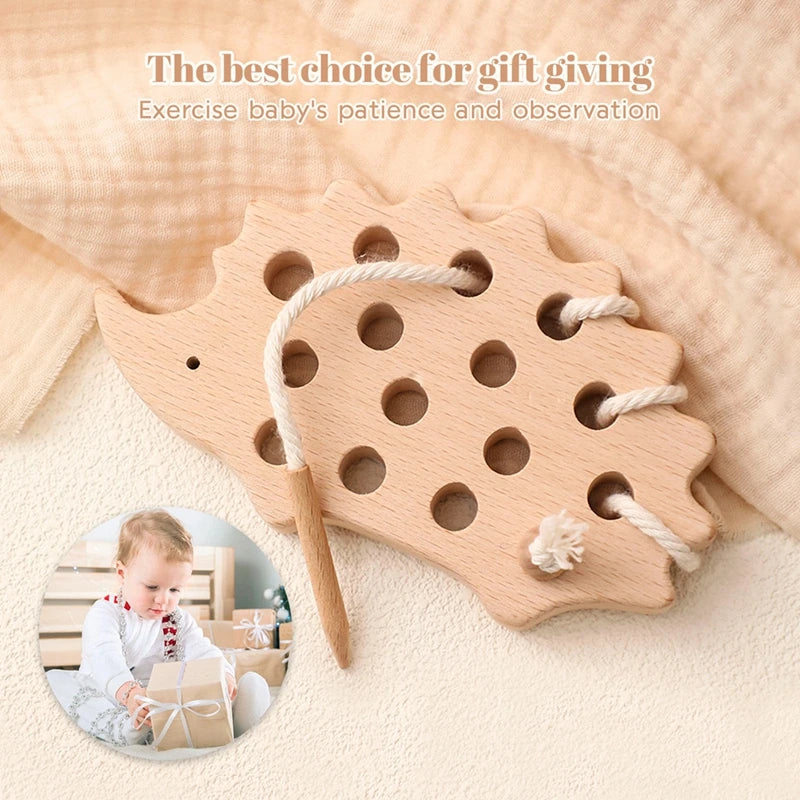 Wooden Montessori Children Threading Board