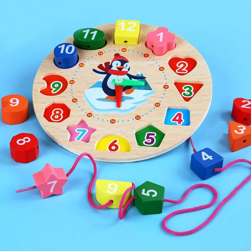 Montessori Wooden Numbers Clock