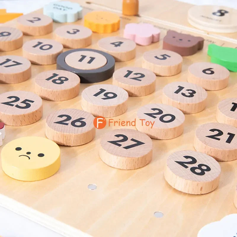 Kids Montessori Learning Calendar Preschool Educational Toys