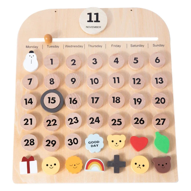 Kids Montessori Learning Calendar Preschool Educational Toys