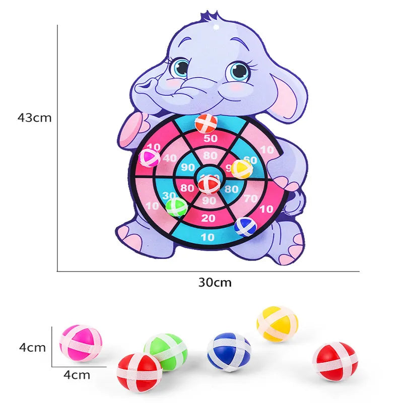 Child Montessori Animal Sticky Ball Dart Board